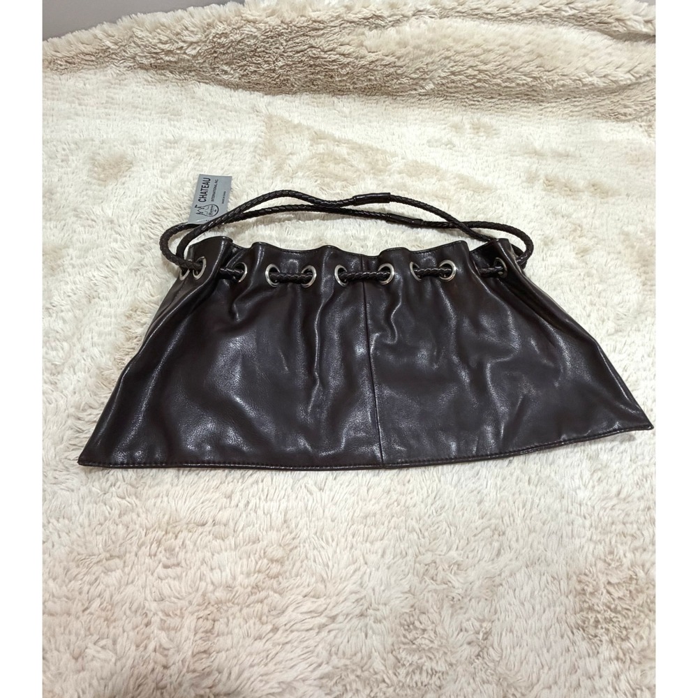 Y2K Whimsigoth 90s Vintage Retro Goth NWT Faux Leather Drawstring Shoulder Bag